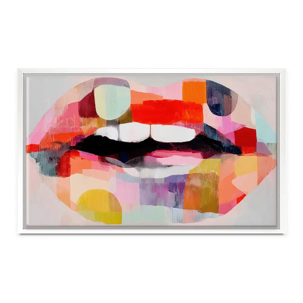 Lips Like Stained Glass Canvas Print Lips Like Stained Glass Canvas Print wall art product Chromatic Storm Studio