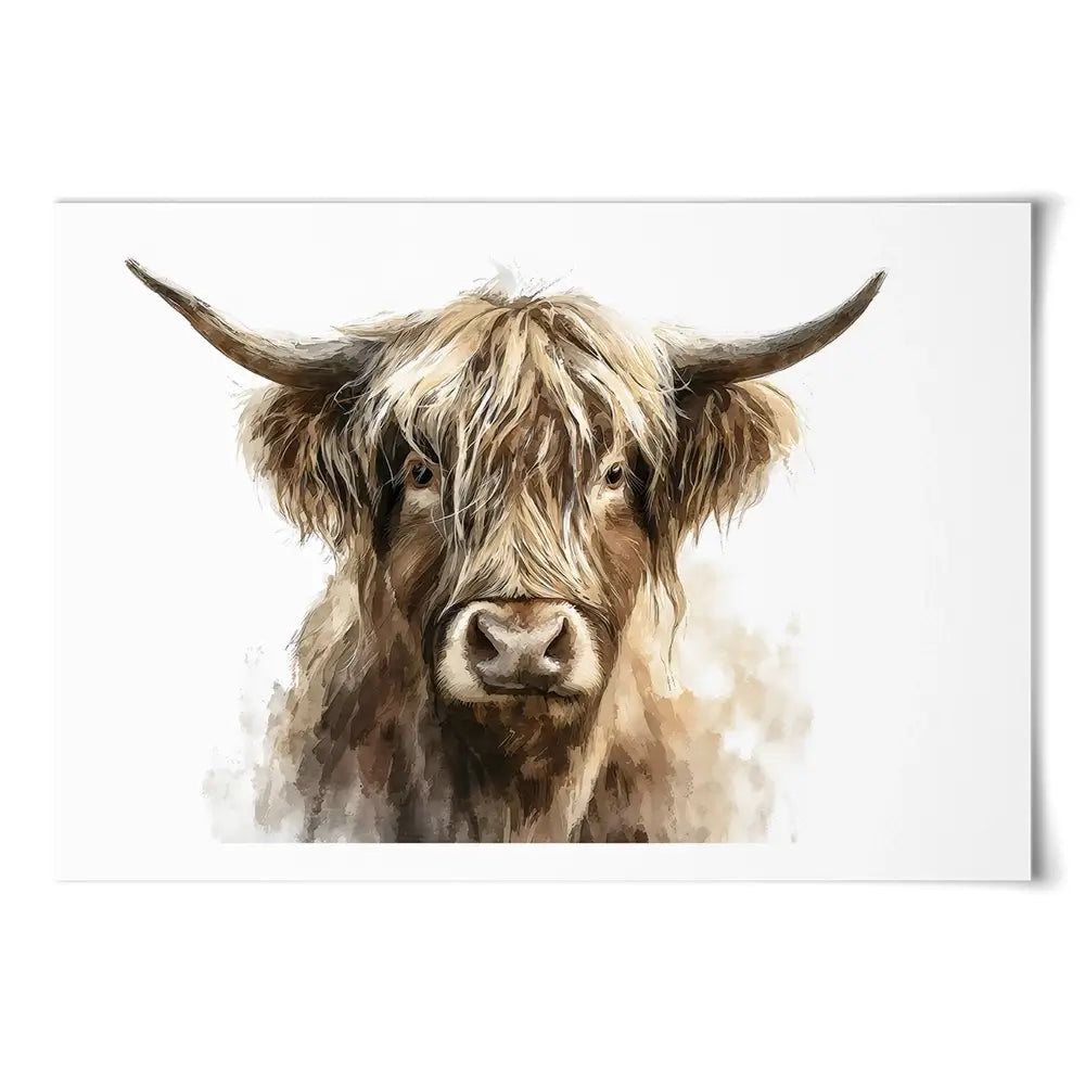 Little Brown Highland Cow Art Print Little Brown Highland Cow Art Print wall art product Petal Prints Design - Independent