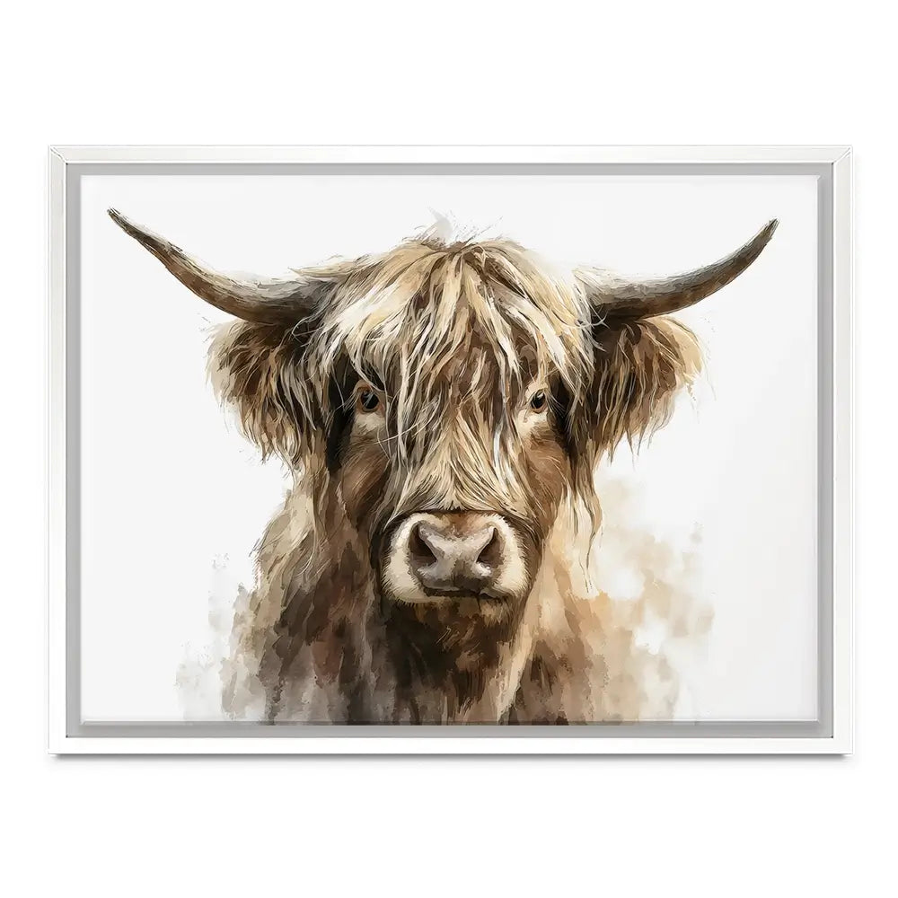 Little Brown Highland Cow Canvas Print Little Brown Highland Cow Canvas Print wall art product Petal Prints Design - Independent