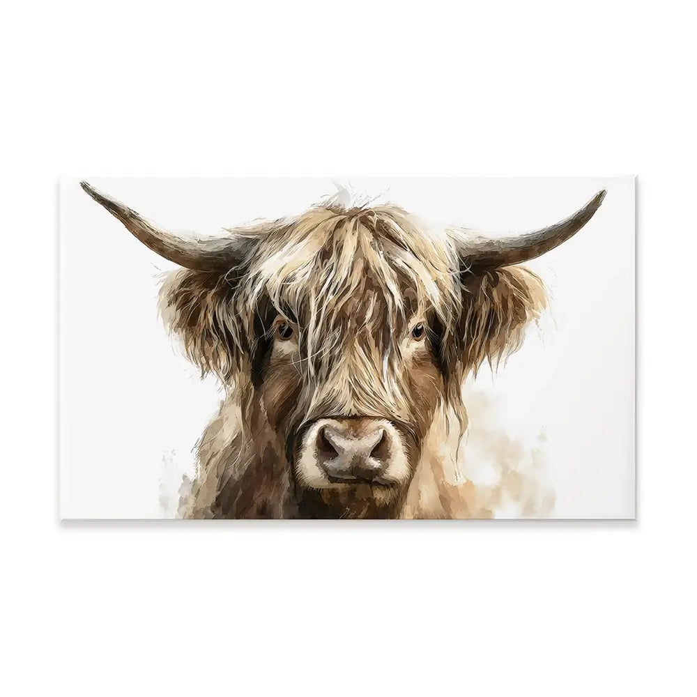Little Brown Highland Cow Canvas Print Little Brown Highland Cow Canvas Print wall art product Petal Prints Design - Independent