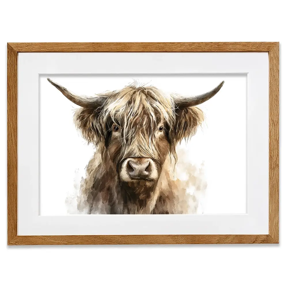 Little Brown Highland Cow Framed Art Print Little Brown Highland Cow Framed Art Print wall art product Petal Prints Design - Independent