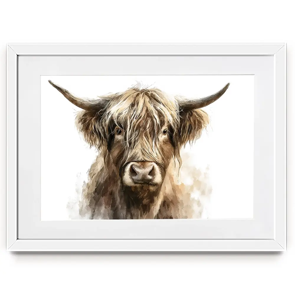 Little Brown Highland Cow Framed Art Print Little Brown Highland Cow Framed Art Print wall art product Petal Prints Design - Independent