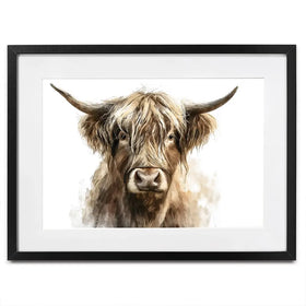 Little Brown Highland Cow Framed Art Print Little Brown Highland Cow Framed Art Print wall art product Petal Prints Design - Independent