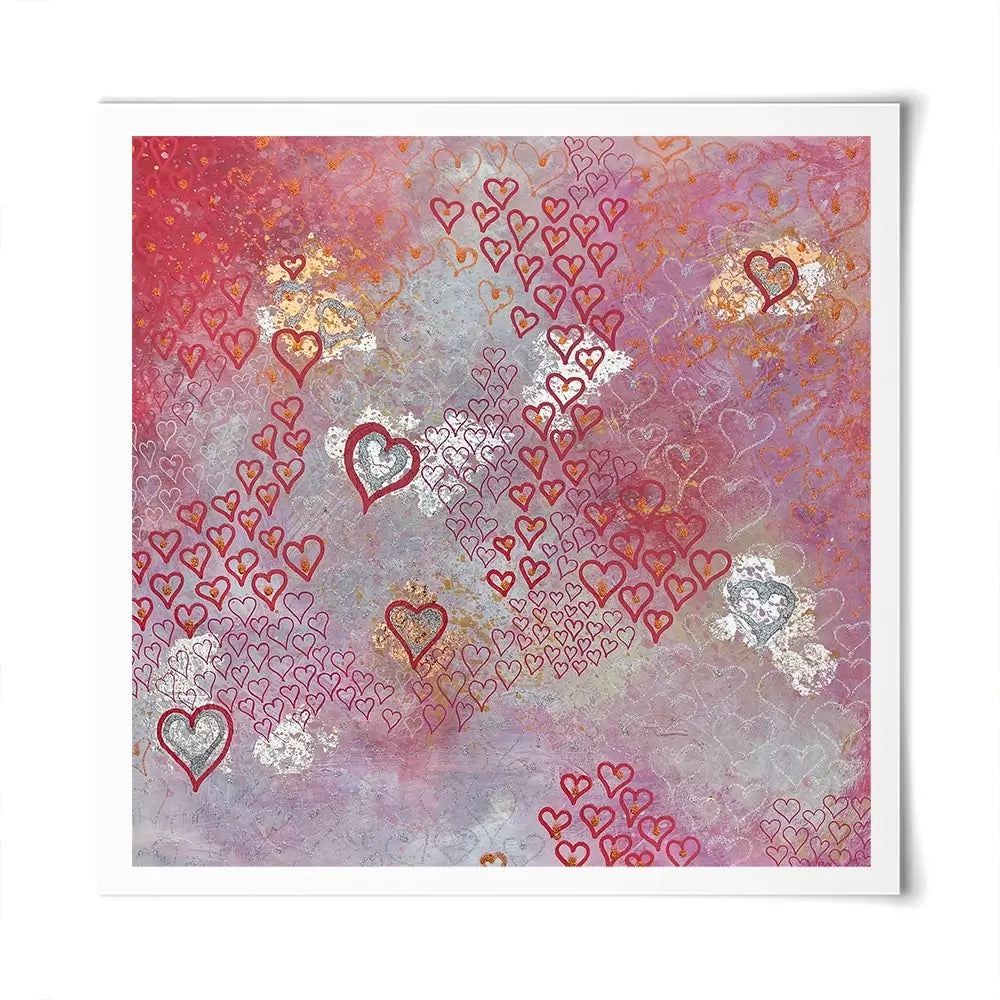 Little Hearts Square Art Print Little Hearts Square Art Print wall art product Jane Brookshaw