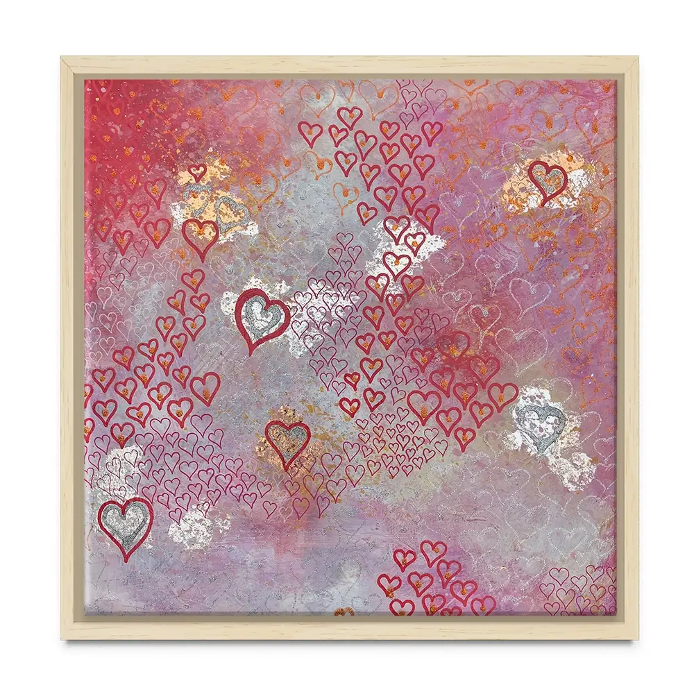 Little Hearts Square Canvas Print Little Hearts Square Canvas Print wall art product Jane Brookshaw