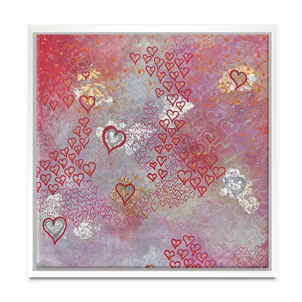Little Hearts Square Canvas Print Little Hearts Square Canvas Print wall art product Jane Brookshaw