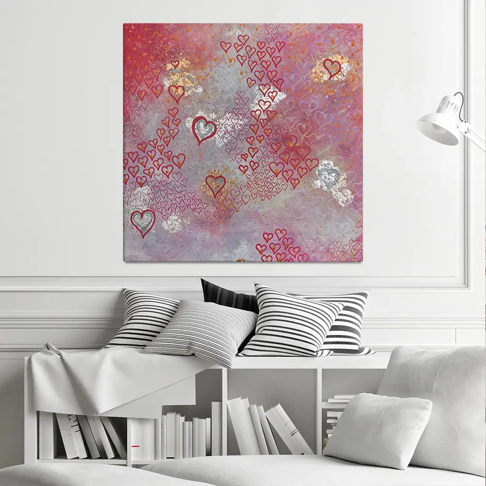 Little Hearts Square Canvas Print Little Hearts Square Canvas Print wall art product Jane Brookshaw