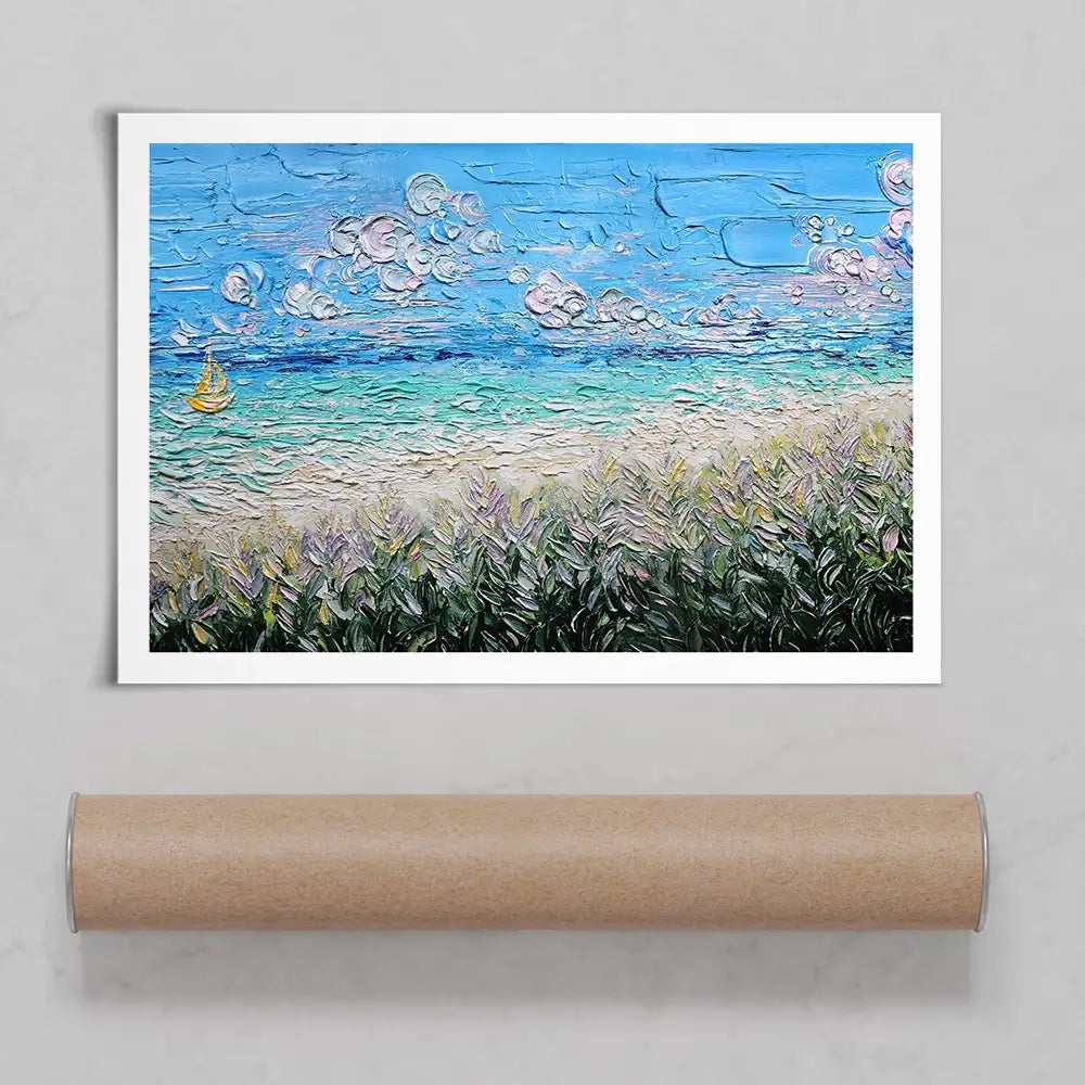 Little Yellow Boat Art Print Little Yellow Boat Art Print wall art product Nada Khatib