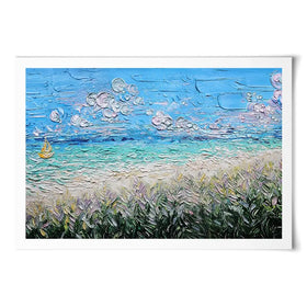 Little Yellow Boat Art Print Little Yellow Boat Art Print wall art product Nada Khatib