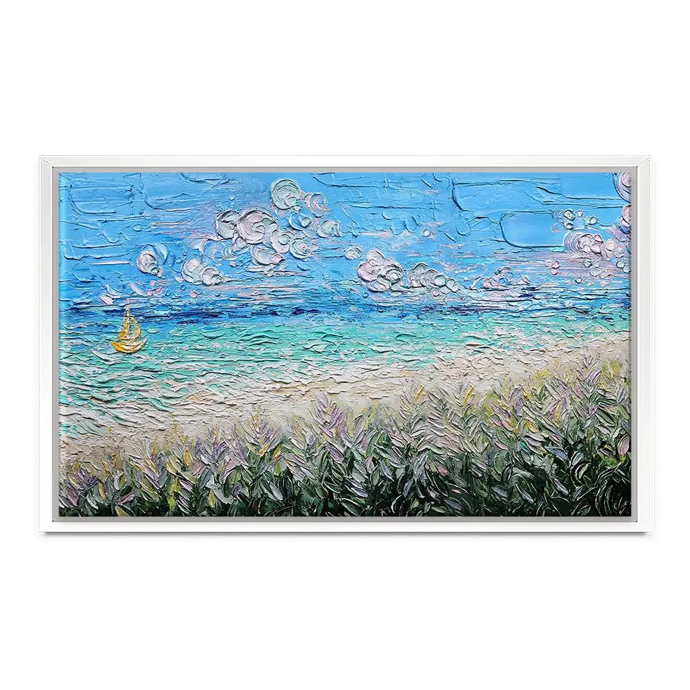 Little Yellow Boat Canvas Print Little Yellow Boat Canvas Print wall art product Nada Khatib