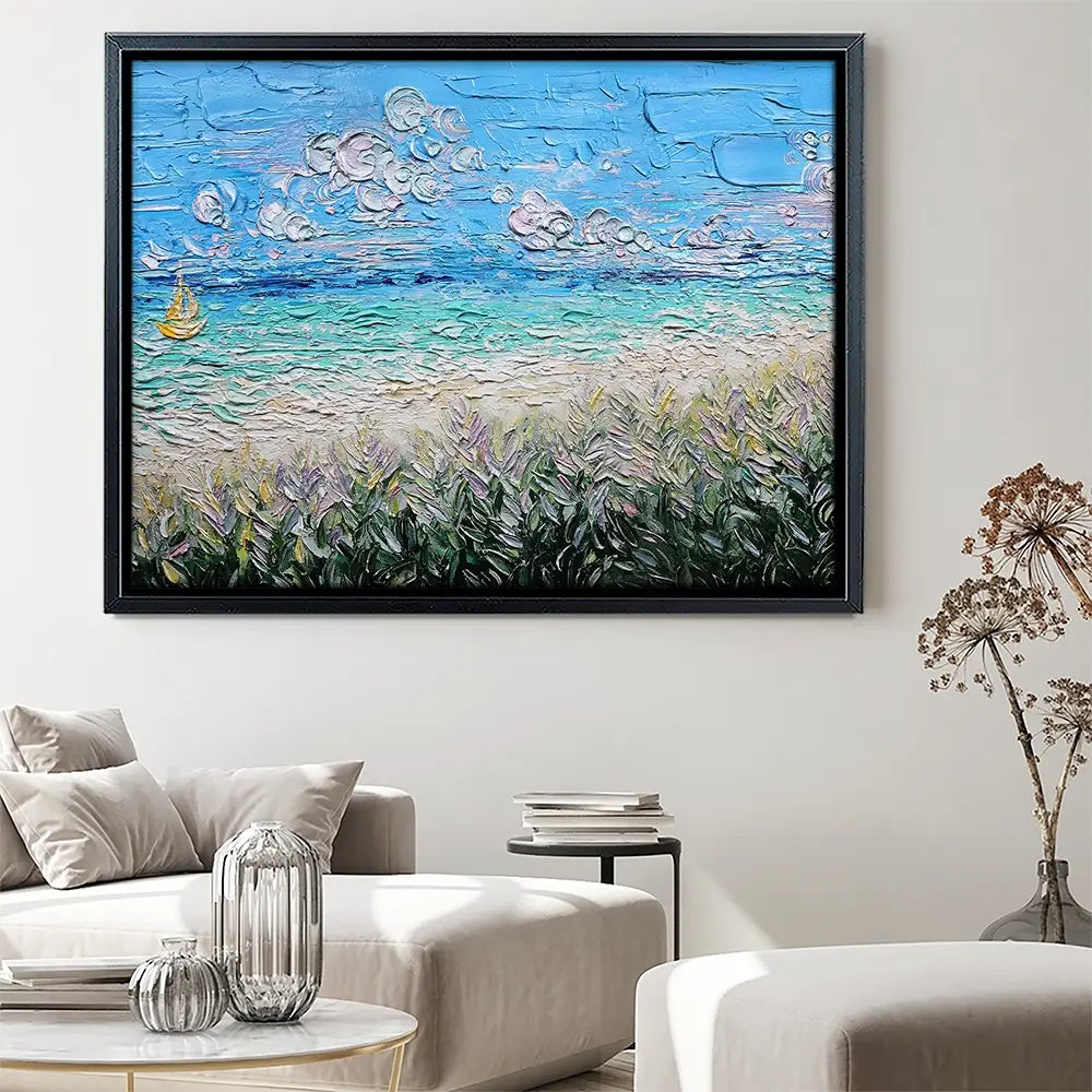 Little Yellow Boat Canvas Print Little Yellow Boat Canvas Print wall art product Nada Khatib