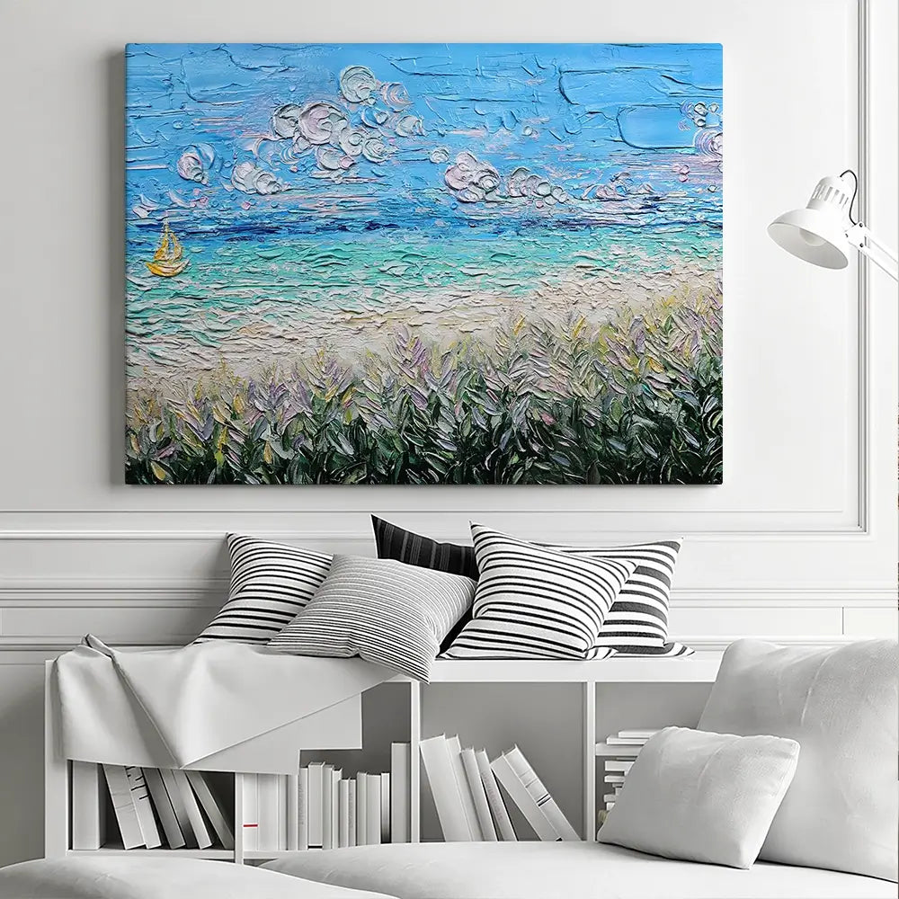 Little Yellow Boat Canvas Print Little Yellow Boat Canvas Print wall art product Nada Khatib