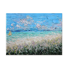 Little Yellow Boat Canvas Print Little Yellow Boat Canvas Print wall art product Nada Khatib