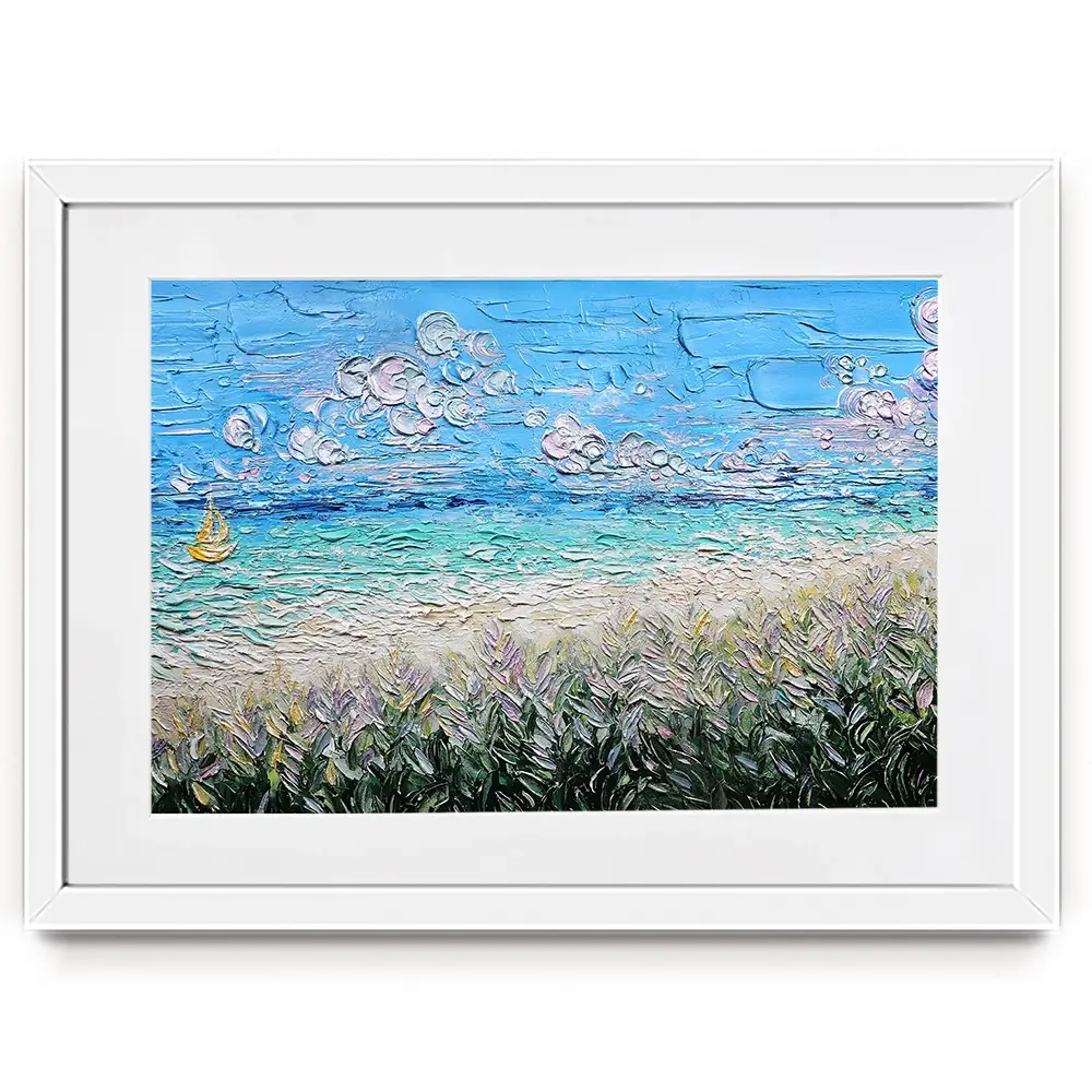 Little Yellow Boat Framed Art Print Little Yellow Boat Framed Art Print wall art product Nada Khatib