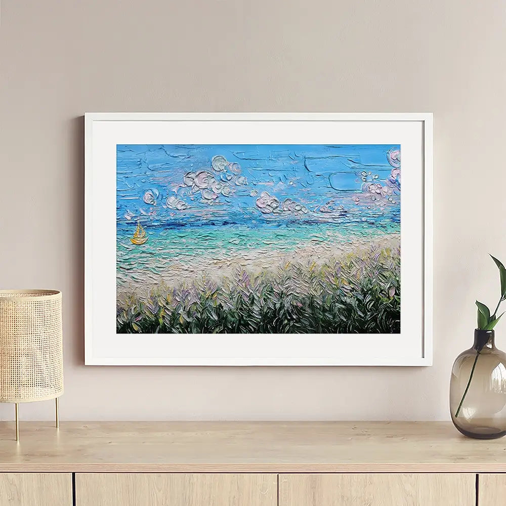 Little Yellow Boat Framed Art Print Little Yellow Boat Framed Art Print wall art product Nada Khatib