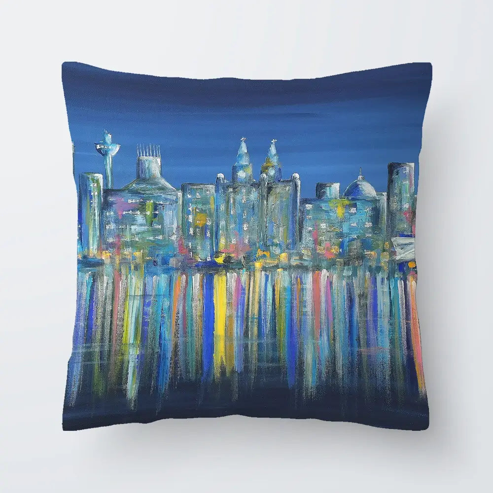 Liverpool Skyline Cushion Liverpool Skyline Cushion wall art product Art Print Shop