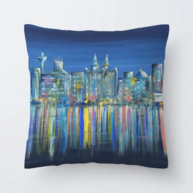 Liverpool Skyline Cushion Liverpool Skyline Cushion wall art product Art Print Shop