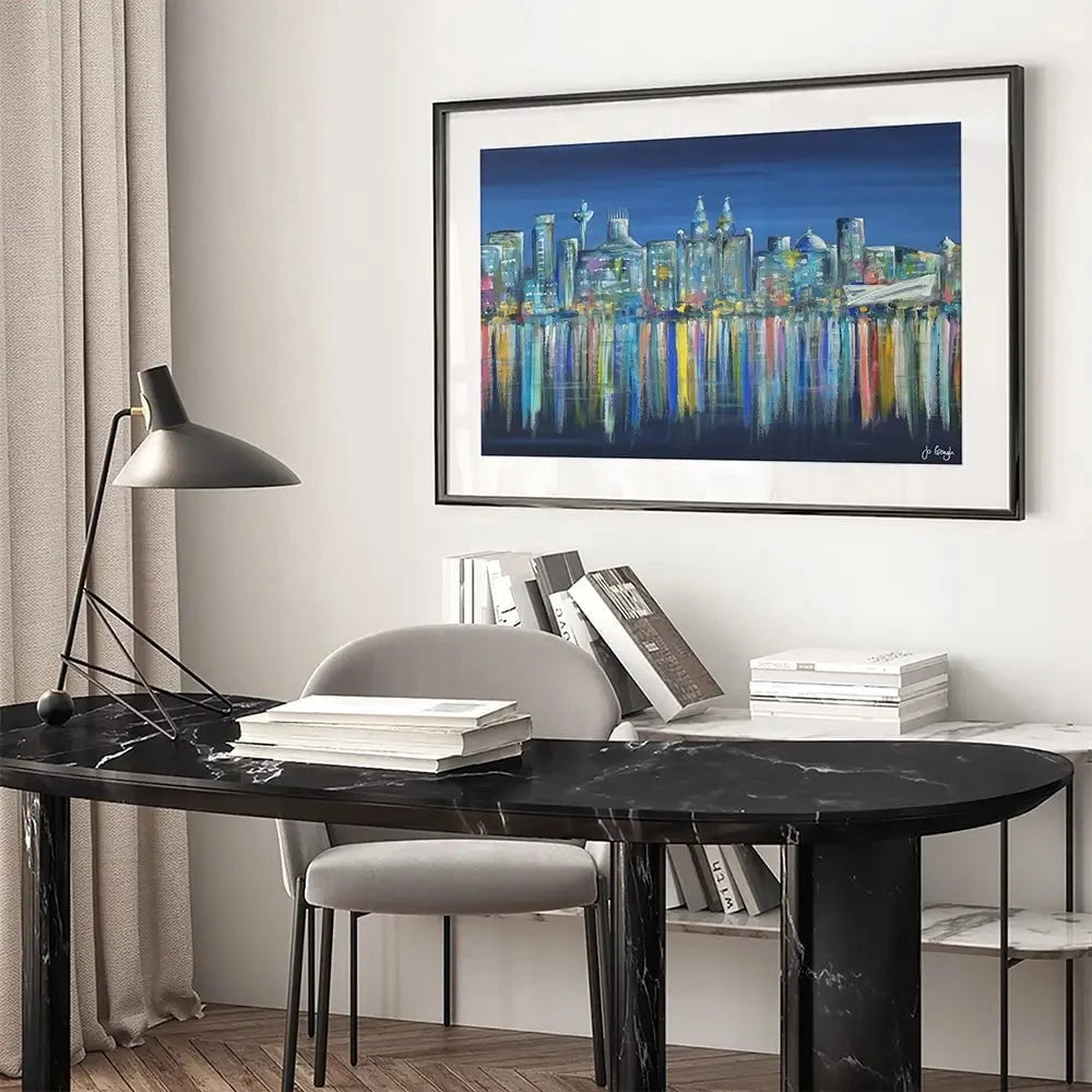 Liverpool Skyline Framed Art Print Liverpool Skyline Framed Art Print wall art product Jo Gough
