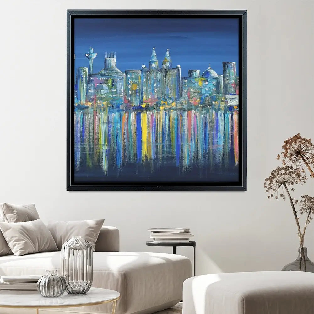 Liverpool Skyline Square Canvas Print Liverpool Skyline Square Canvas Print wall art product Art Print Shop