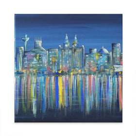 Liverpool Skyline Square Canvas Print Liverpool Skyline Square Canvas Print wall art product Art Print Shop
