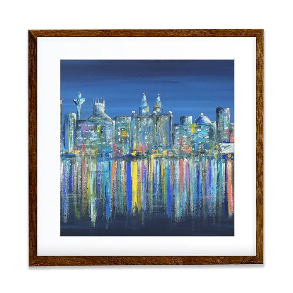 Liverpool Skyline Square Framed Art Print Liverpool Skyline Square Framed Art Print wall art product Art Print Shop