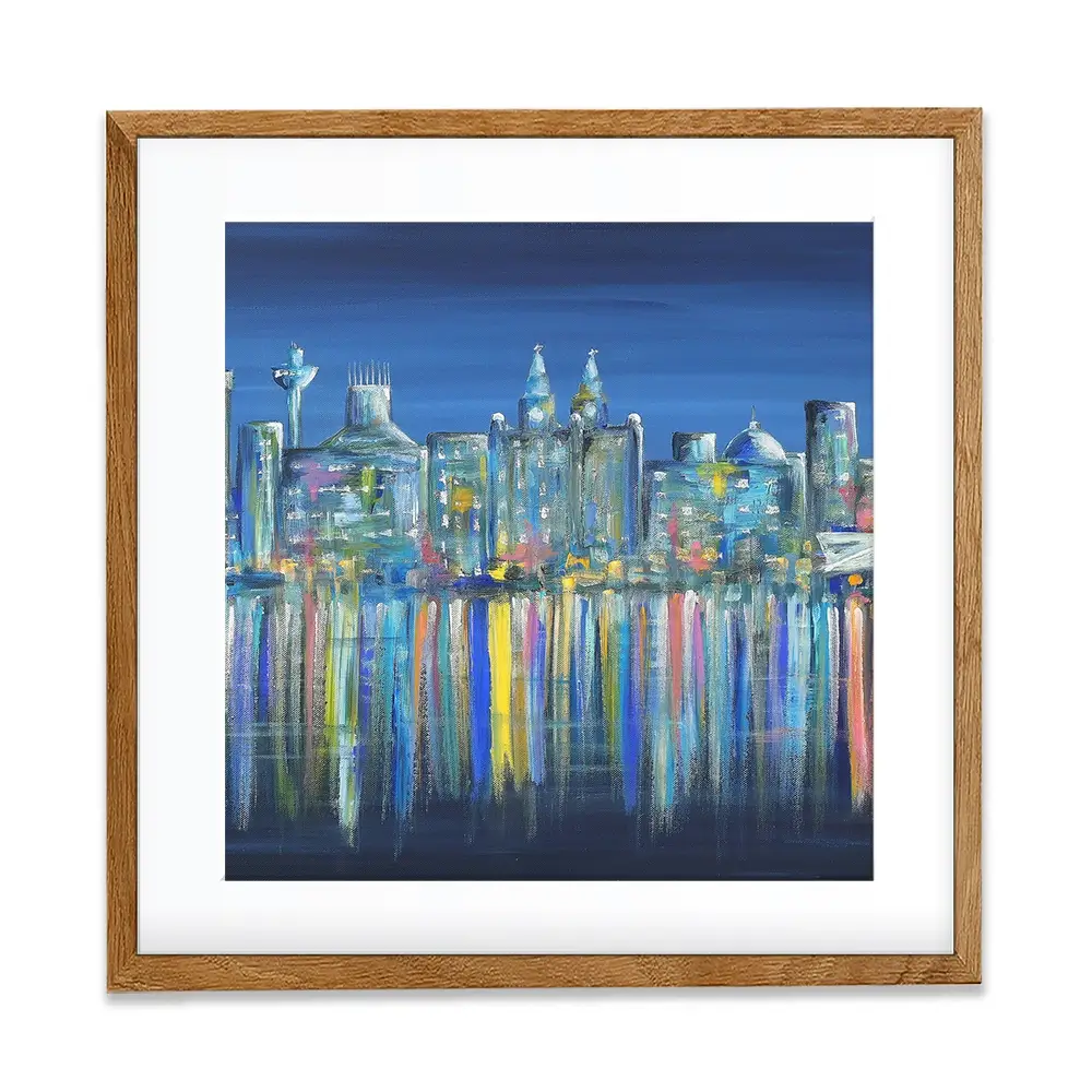 Liverpool Skyline Square Framed Art Print Liverpool Skyline Square Framed Art Print wall art product Art Print Shop