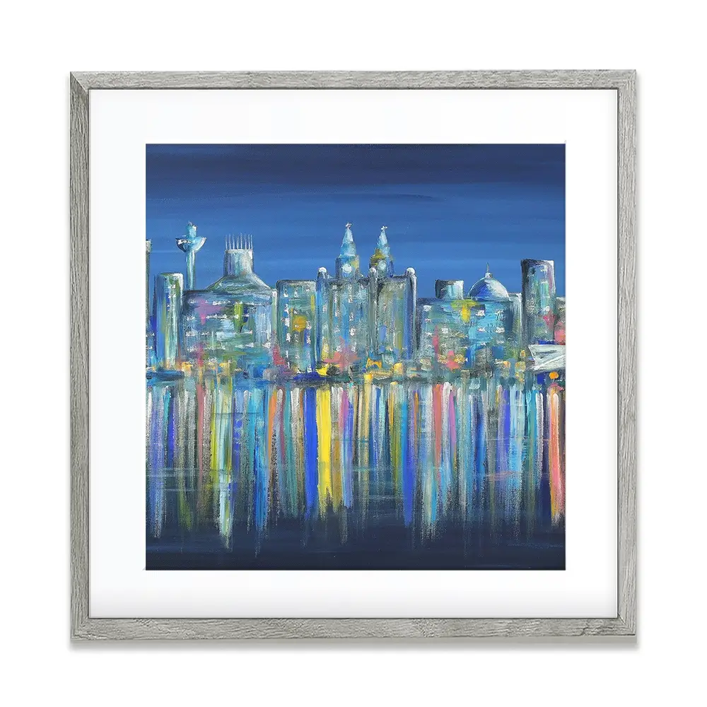 Liverpool Skyline Square Framed Art Print Liverpool Skyline Square Framed Art Print wall art product Art Print Shop