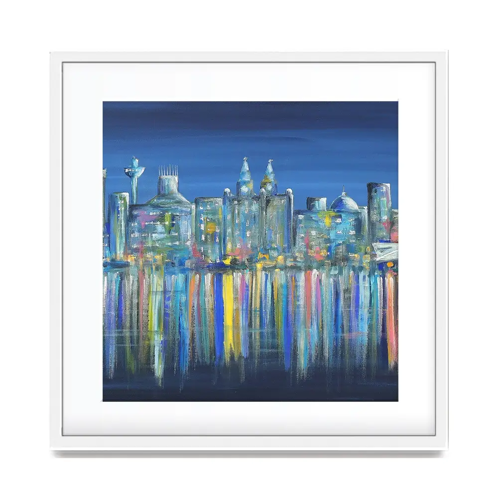 Liverpool Skyline Square Framed Art Print Liverpool Skyline Square Framed Art Print wall art product Art Print Shop