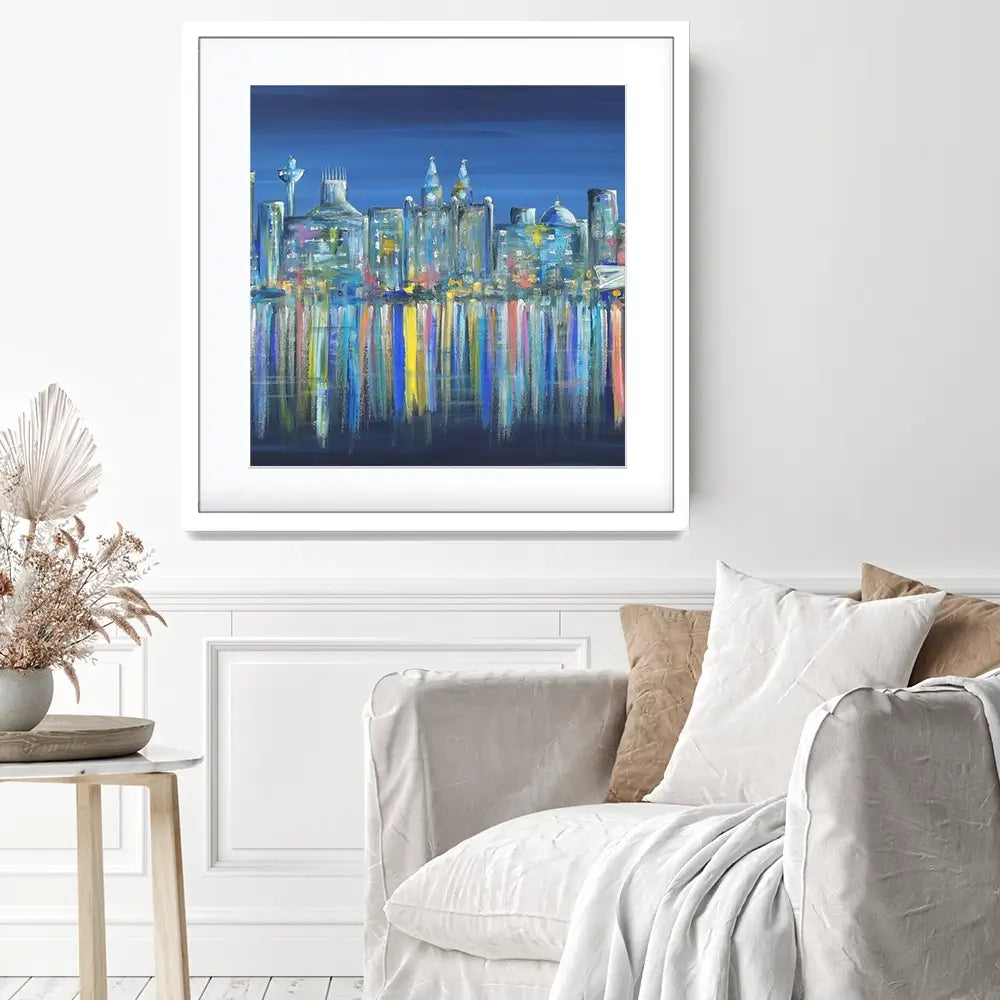 Liverpool Skyline Square Framed Art Print Liverpool Skyline Square Framed Art Print wall art product Art Print Shop