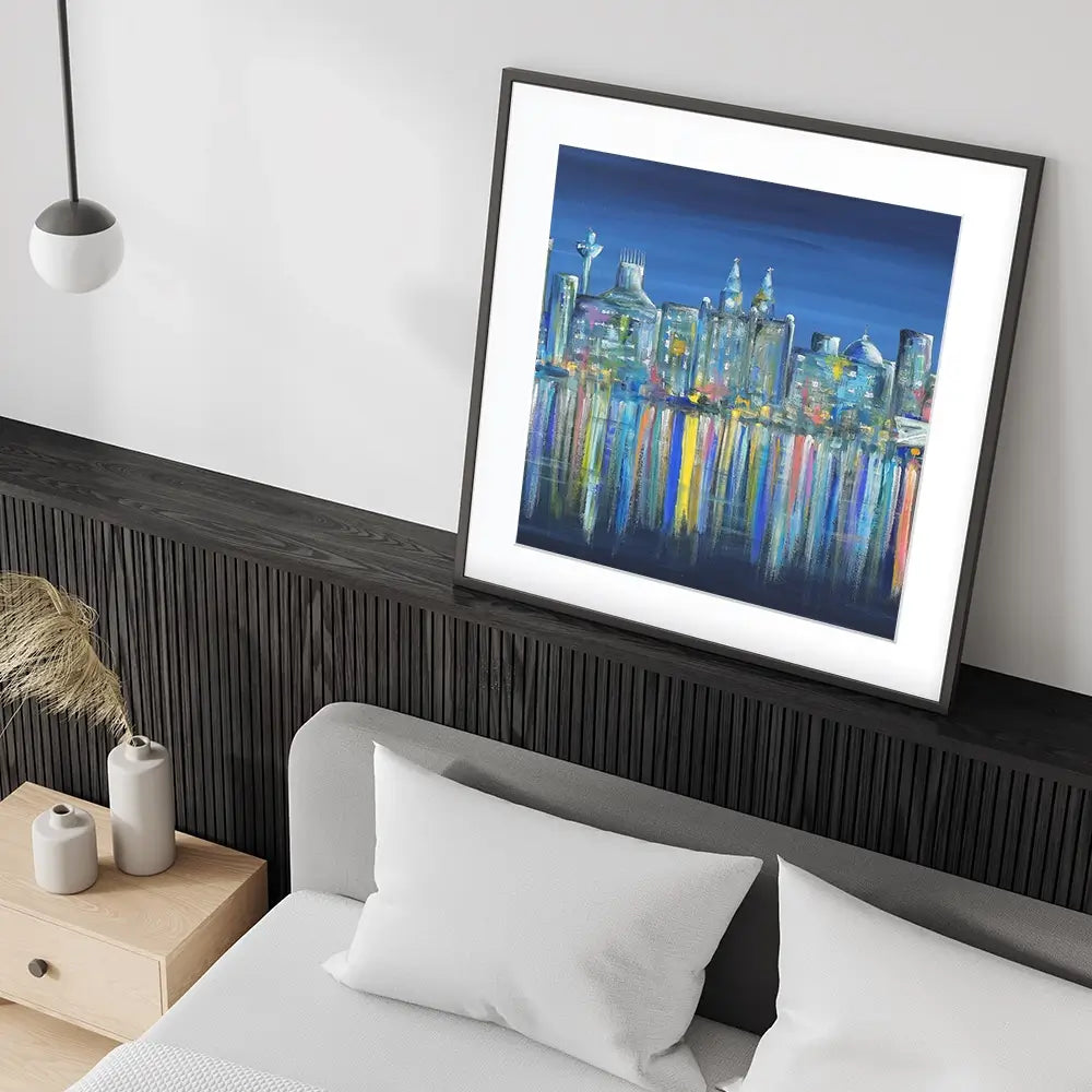 Liverpool Skyline Square Framed Art Print Liverpool Skyline Square Framed Art Print wall art product Art Print Shop