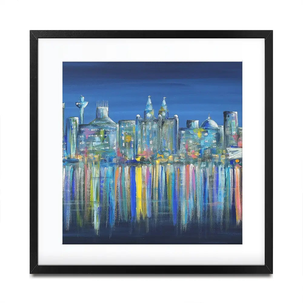 Liverpool Skyline Square Framed Art Print Liverpool Skyline Square Framed Art Print wall art product Art Print Shop
