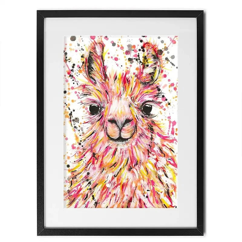 Llama Dusty Framed Art Print Llama Dusty Framed Art Print wall art product Emma LC Art