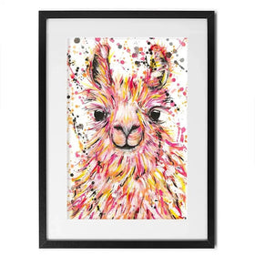Llama Dusty Framed Art Print Llama Dusty Framed Art Print wall art product Emma LC Art
