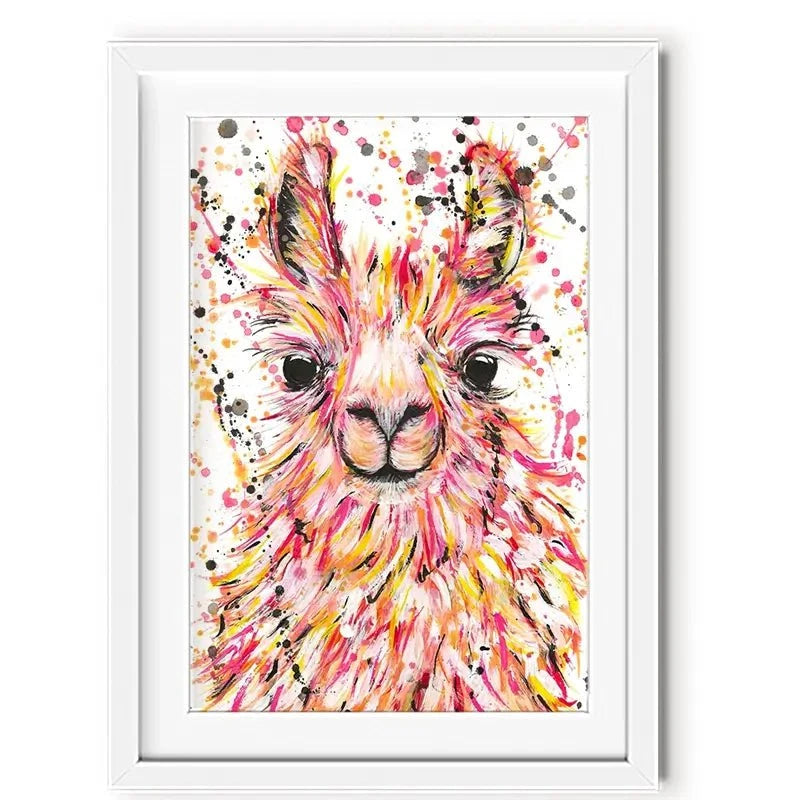 Llama Dusty Framed Art Print Llama Dusty Framed Art Print wall art product Emma LC Art