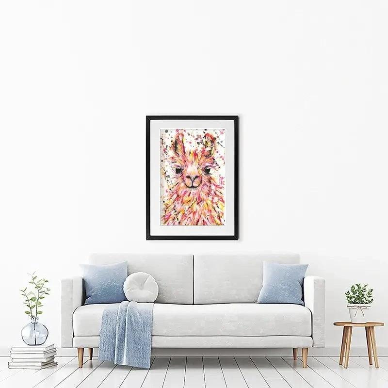 Llama Dusty Framed Art Print Llama Dusty Framed Art Print wall art product Emma LC Art