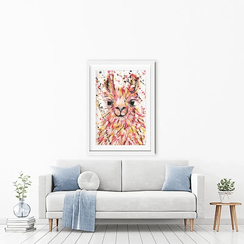 Llama Dusty Framed Art Print Llama Dusty Framed Art Print wall art product Emma LC Art