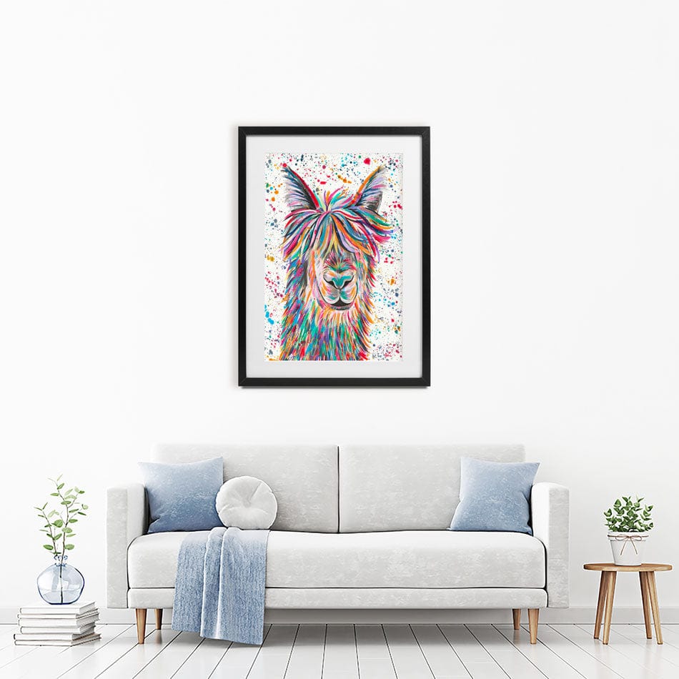 Llama Hamilton Framed Art Print wall art product Emma LC Art