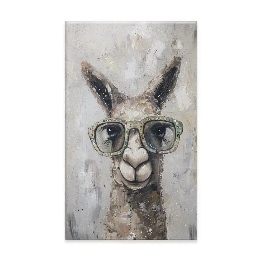 Llama With Glasses Canvas Print Llama With Glasses Canvas Print wall art product Svetlana Aleynikova