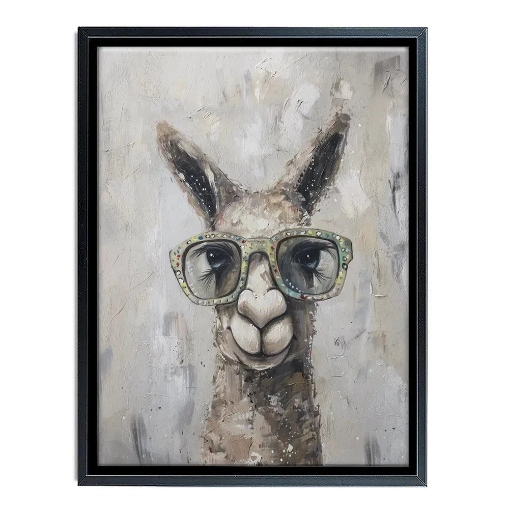 Llama With Glasses Canvas Print Llama With Glasses Canvas Print wall art product Svetlana Aleynikova