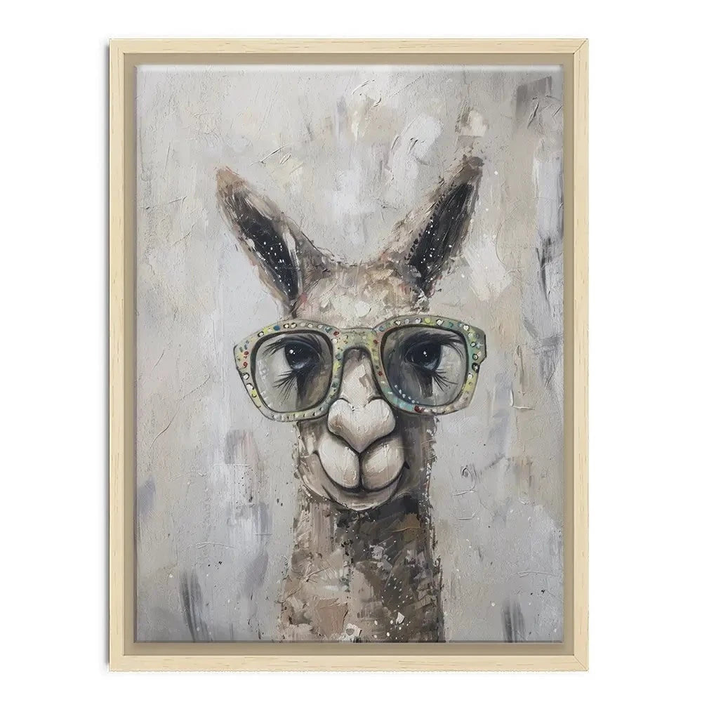Llama With Glasses Canvas Print Llama With Glasses Canvas Print wall art product Svetlana Aleynikova