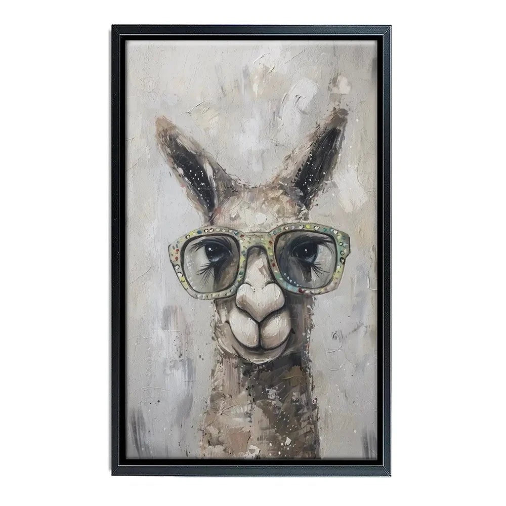 Llama With Glasses Canvas Print Llama With Glasses Canvas Print wall art product Svetlana Aleynikova