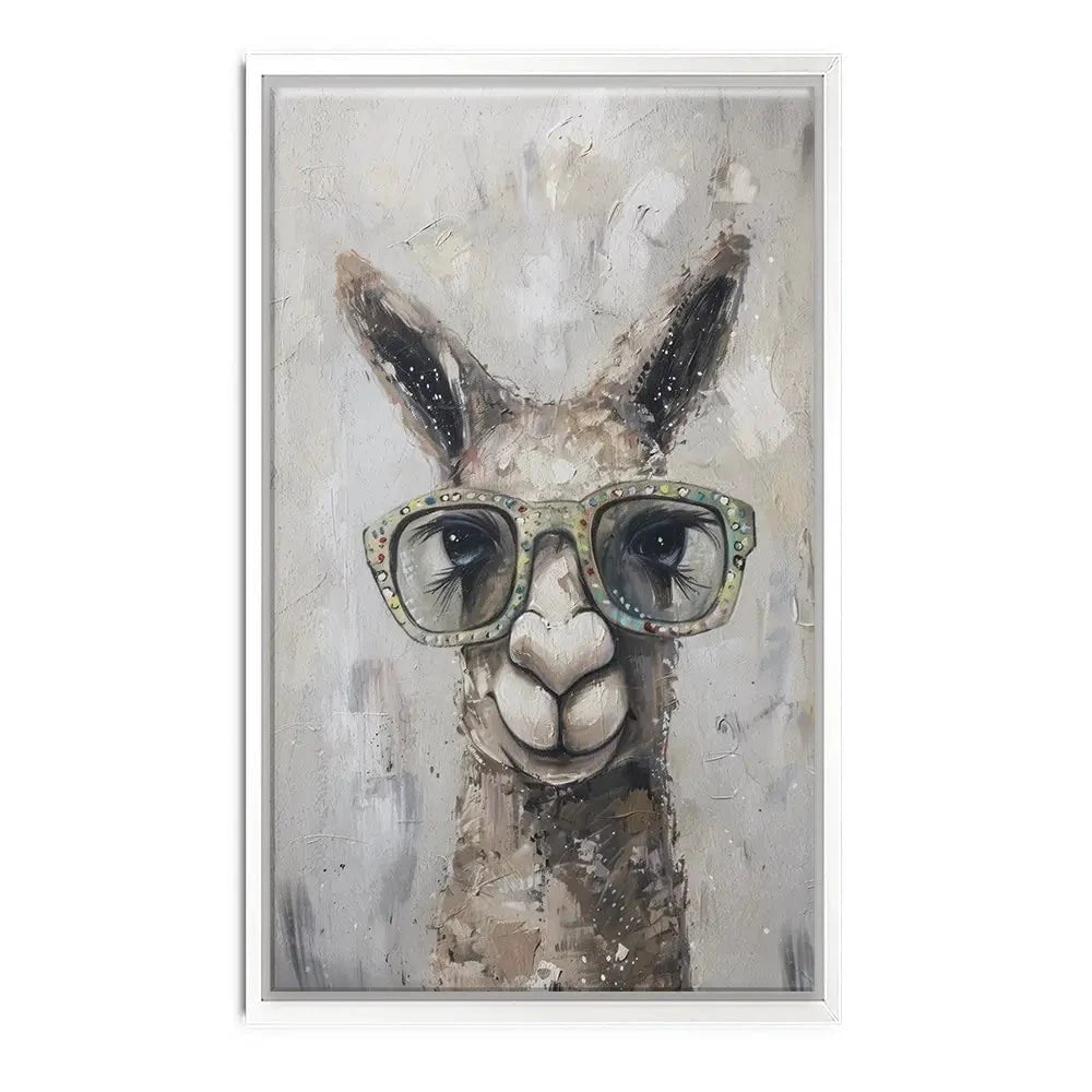 Llama With Glasses Canvas Print Llama With Glasses Canvas Print wall art product Svetlana Aleynikova