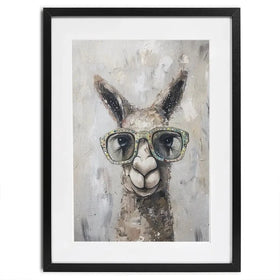 Llama With Glasses Framed Art Print Llama With Glasses Framed Art Print wall art product Svetlana Aleynikova