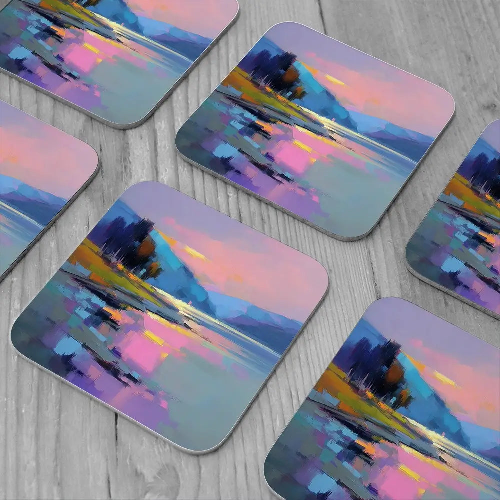 Loch Talla Dusk Coaster Set Loch Talla Dusk Coaster Set wall art product David Alexander Elder