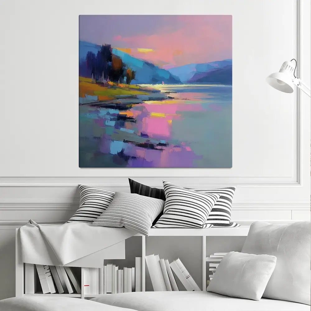 Loch Talla Dusk Square Canvas Print Loch Talla Dusk Square Canvas Print wall art product David Alexander Elder