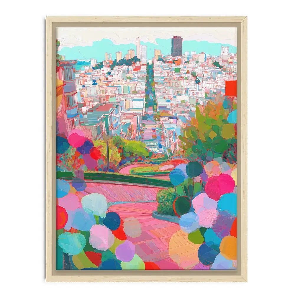 Lombard Street In Colour Canvas Print Lombard Street In Colour Canvas Print wall art product Chromatic Storm Studio