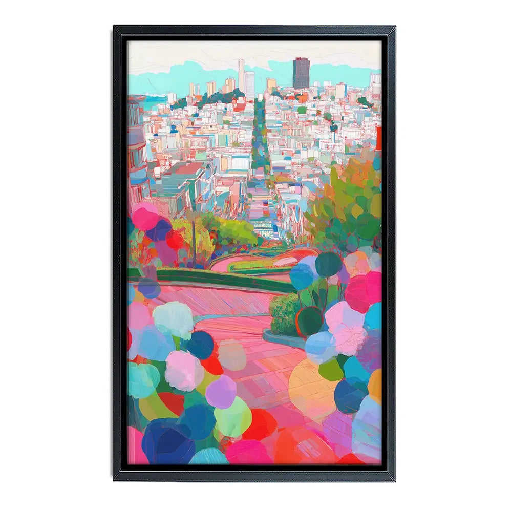 Lombard Street In Colour Canvas Print Lombard Street In Colour Canvas Print wall art product Chromatic Storm Studio