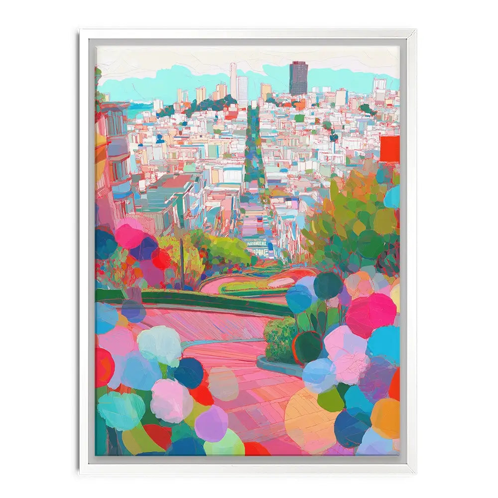 Lombard Street In Colour Canvas Print Lombard Street In Colour Canvas Print wall art product Chromatic Storm Studio