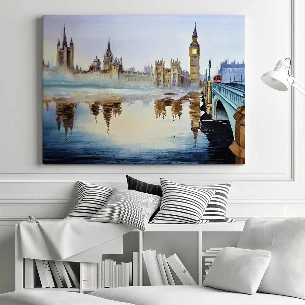 London In Watercolour Canvas Print London In Watercolour Canvas Print wall art product Art_KVA / Shutterstock