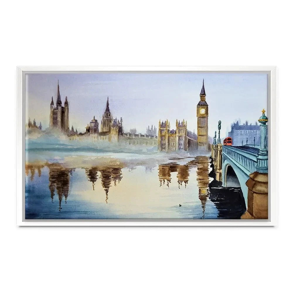 London In Watercolour Canvas Print London In Watercolour Canvas Print wall art product Art_KVA / Shutterstock